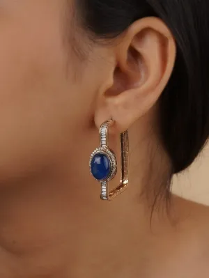 Blue Color Gold Plated Faux Diamond Earrings - CZEAR553BL