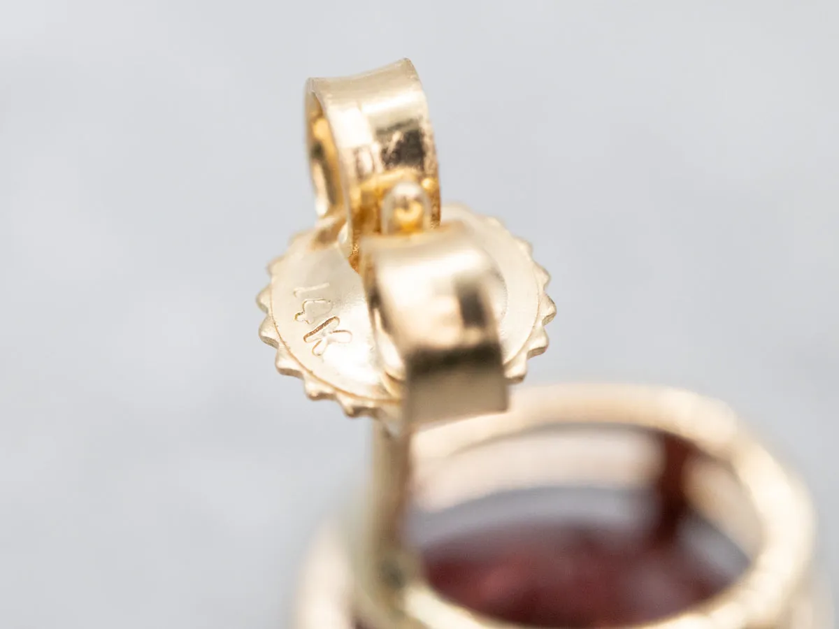 Bold Oval Garnet Stud Earrings