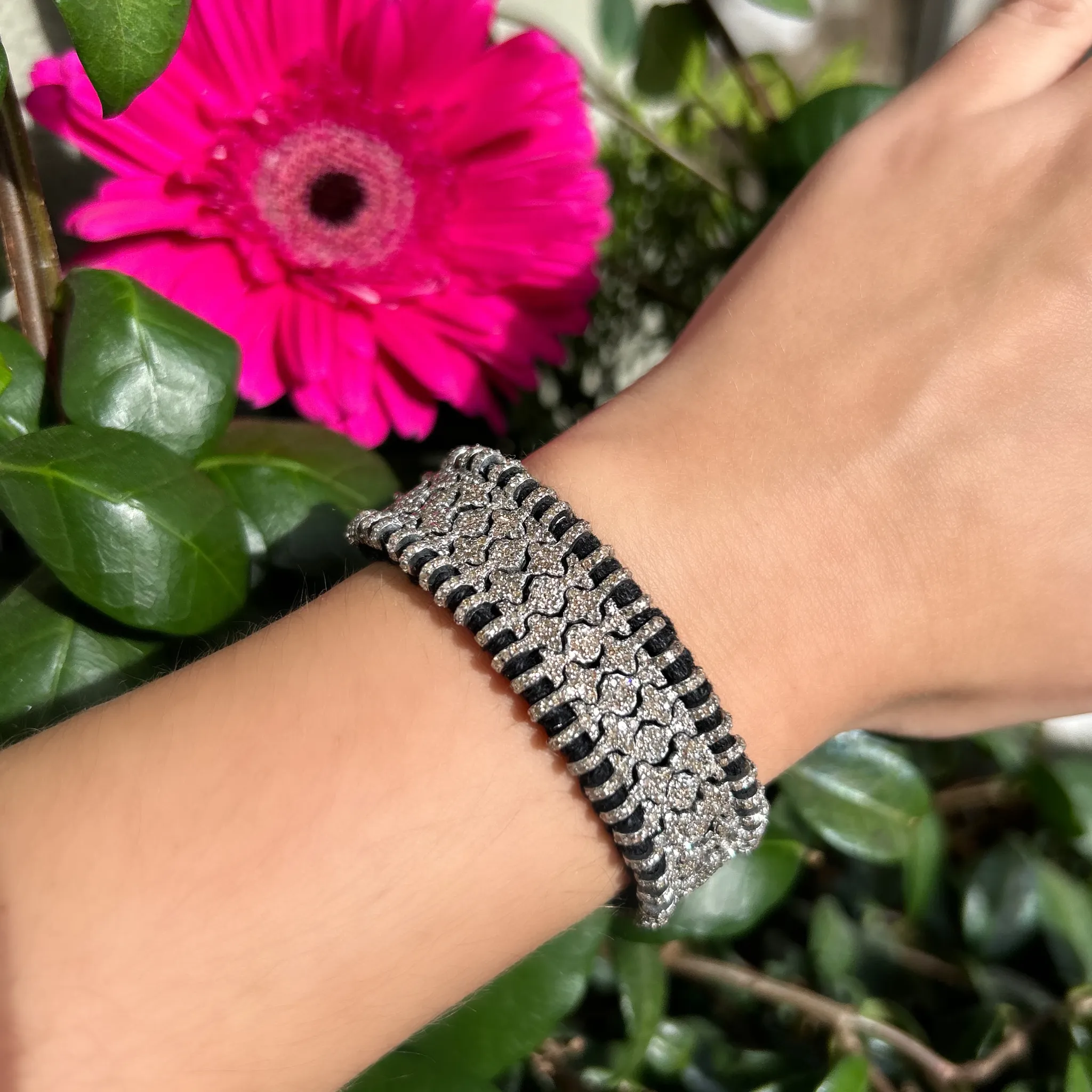 Brasilia Diamonds & Black Bracelet
