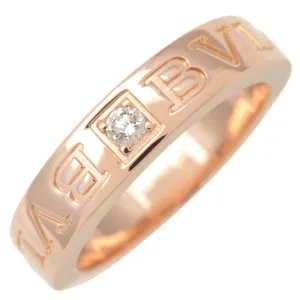 BVLGARI Double Logo 1P Diamond Ring K18 750PG Rose Gold US5 EU49 Used