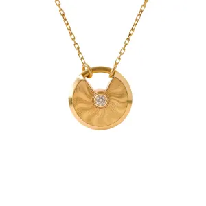 Cartier Amulette de Cartier Medium Diamond 18K Yellow Gold Necklace