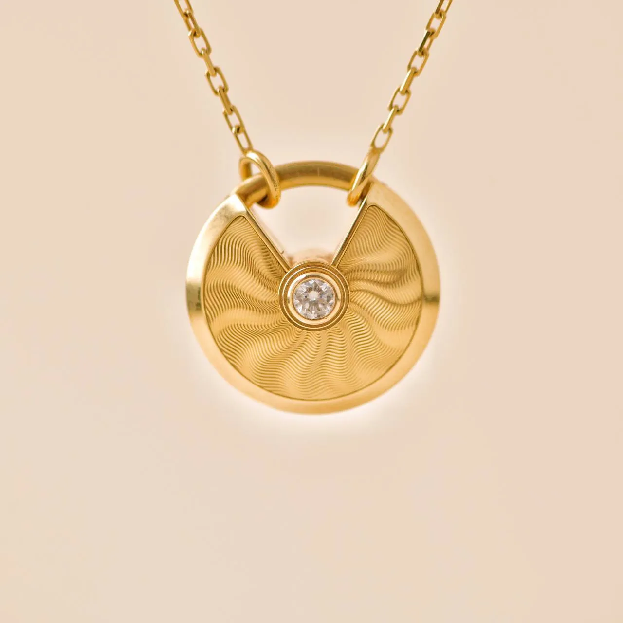 Cartier Amulette de Cartier Medium Diamond 18K Yellow Gold Necklace