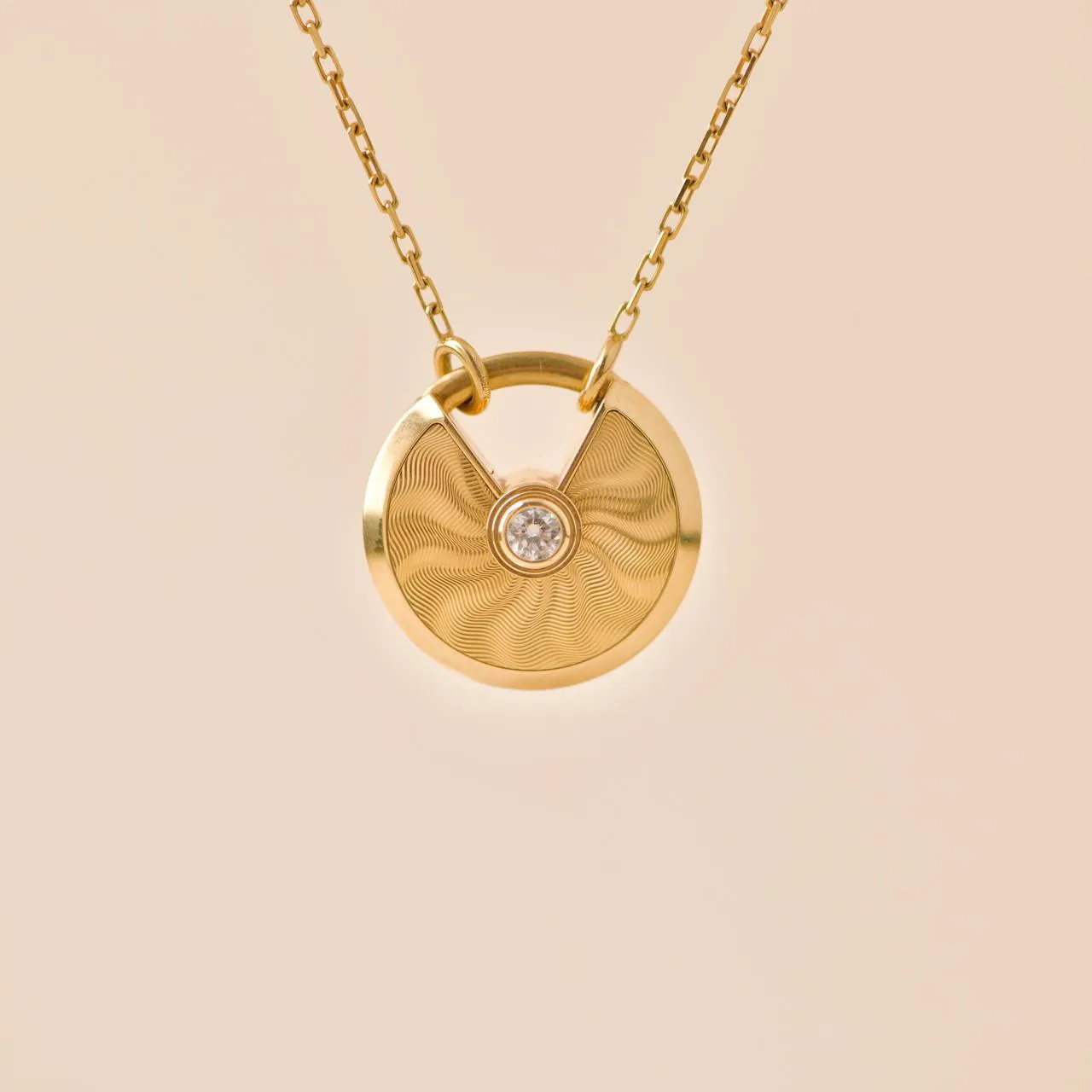 Cartier Amulette de Cartier Medium Diamond 18K Yellow Gold Necklace