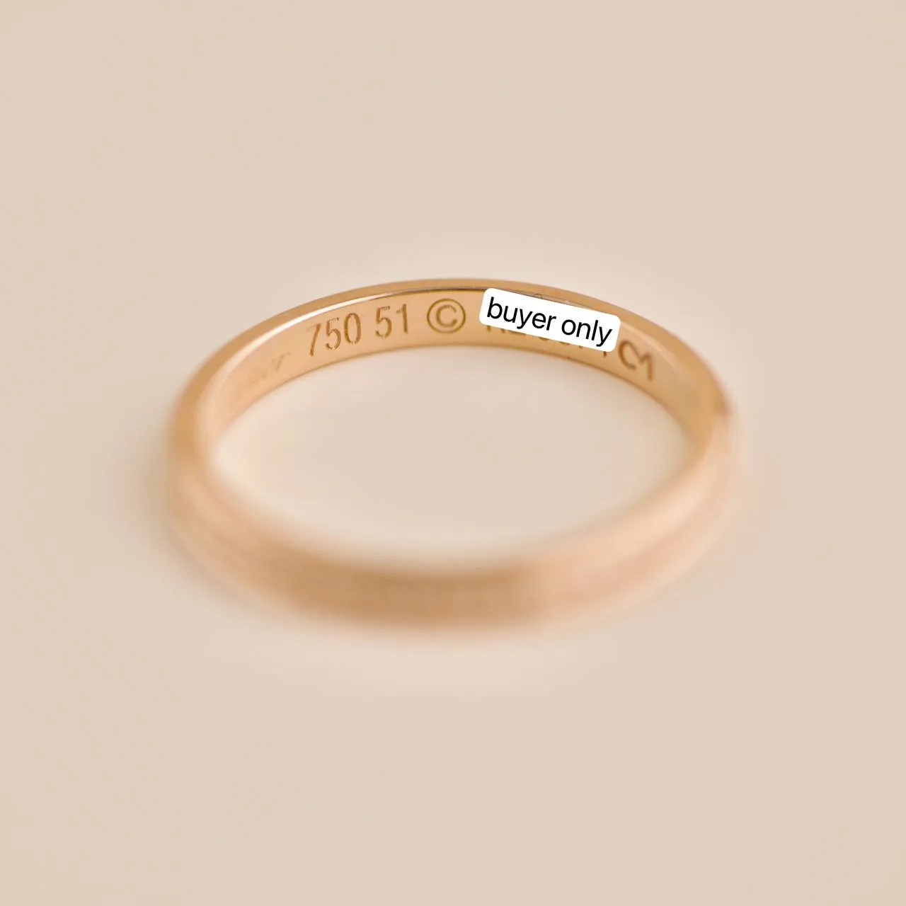 Cartier D'Amour 18k Rose Gold Diamond Wedding Ring Size 51