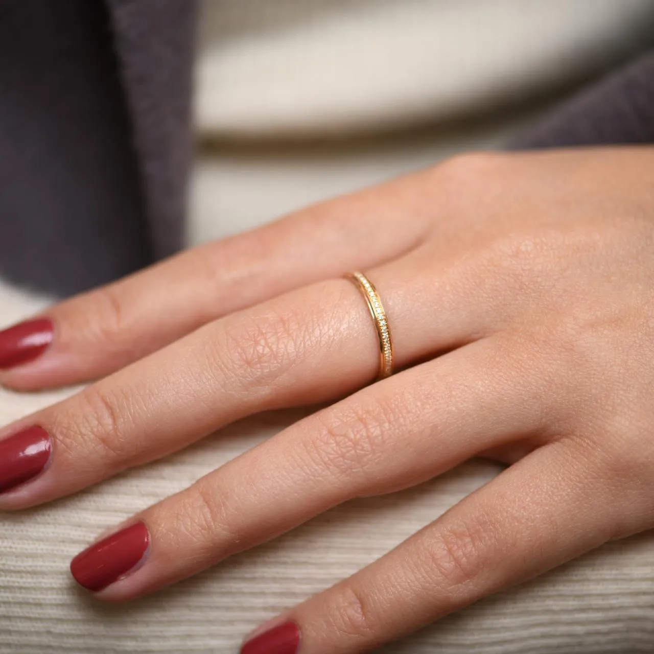 Cartier D'Amour 18k Rose Gold Diamond Wedding Ring Size 51
