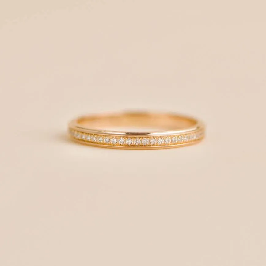 Cartier D'Amour 18k Rose Gold Diamond Wedding Ring Size 51