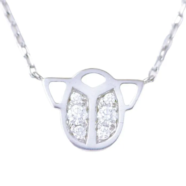 Cartier Diamond Scarab 18k White Gold Necklace