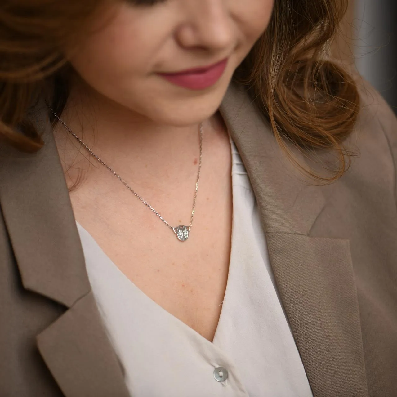 Cartier Diamond Scarab 18k White Gold Necklace