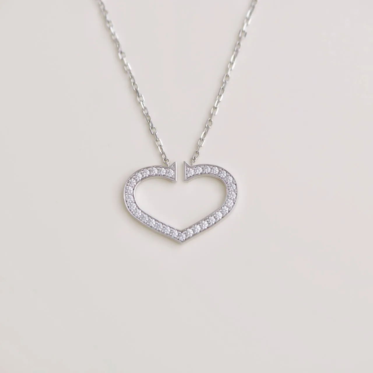 Cartier Hearts and Symbols Diamond 18K White Gold Necklace