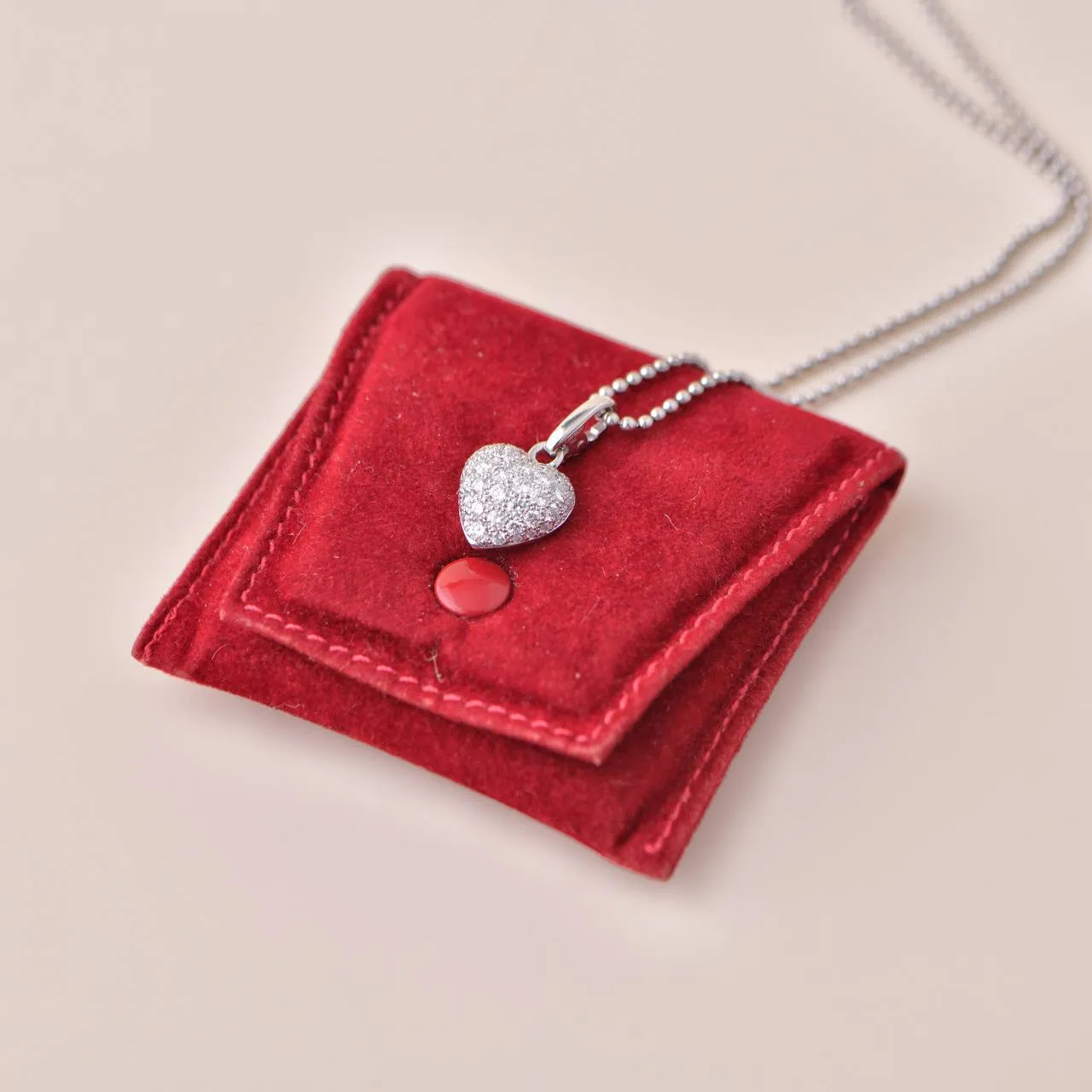 Cartier Hearts and Symbols Diamond Heart White Gold Pendant Necklace