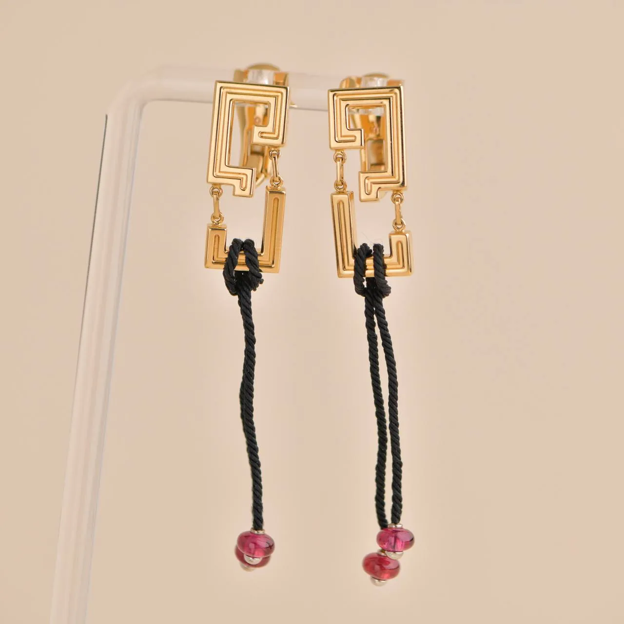 Cartier Le Baiser Du Dragon Ruby Yellow Gold Earrings