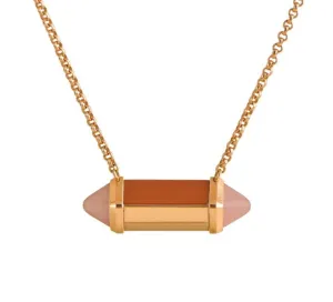 Cartier Les Berlingots Red Jasper and Pink Chalcedony 18k Rose Gold Pendant Necklace