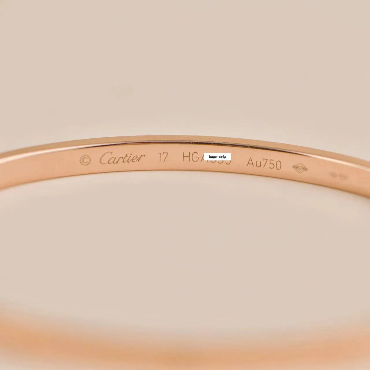 Cartier Love 18K Rose Gold Bracelet Small Model Size 17