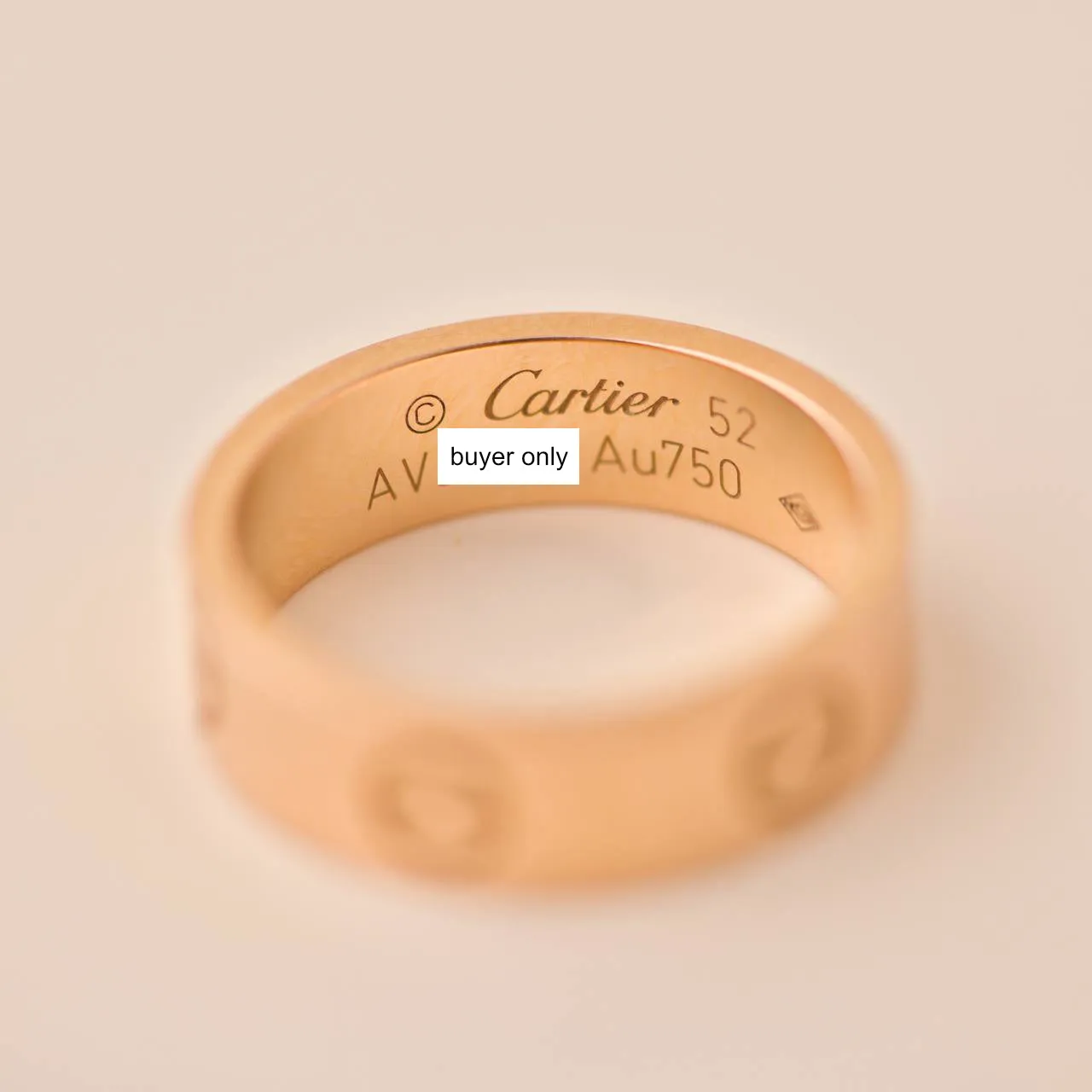 Cartier Love 18K Rose Gold Ring Size 52