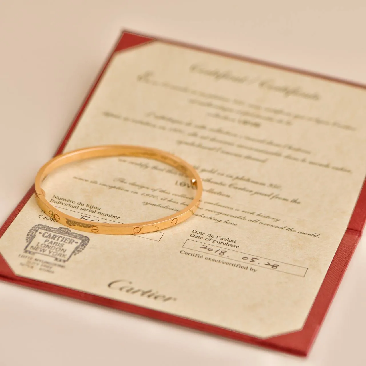 Cartier Love 18K Rose Gold Small Model Size 18