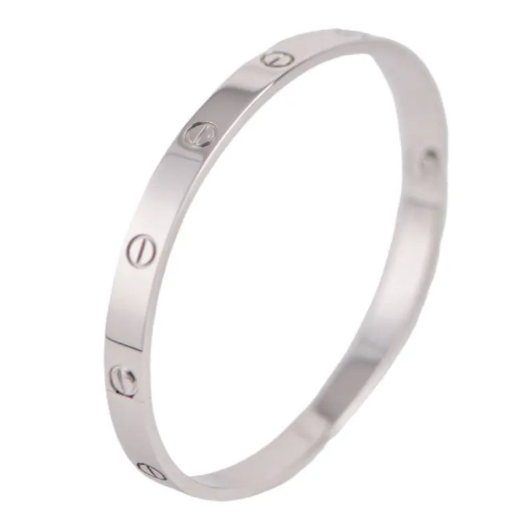 Cartier Love 18K White Gold Bracelet Size 17