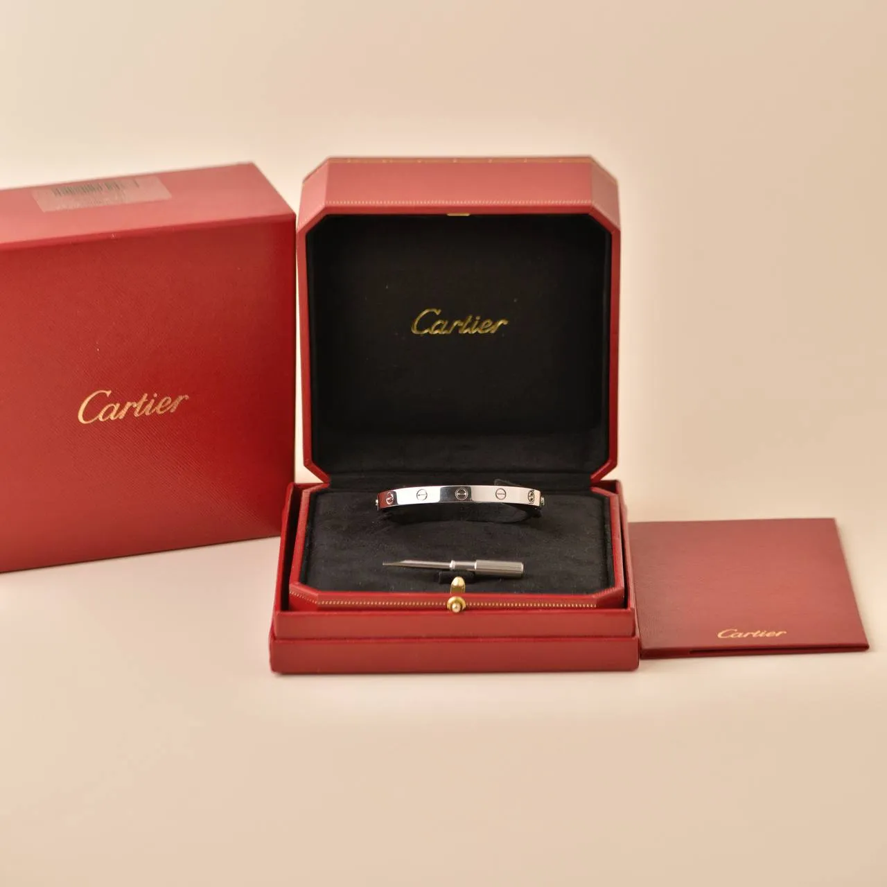 Cartier Love 18K White Gold Bracelet Size 17