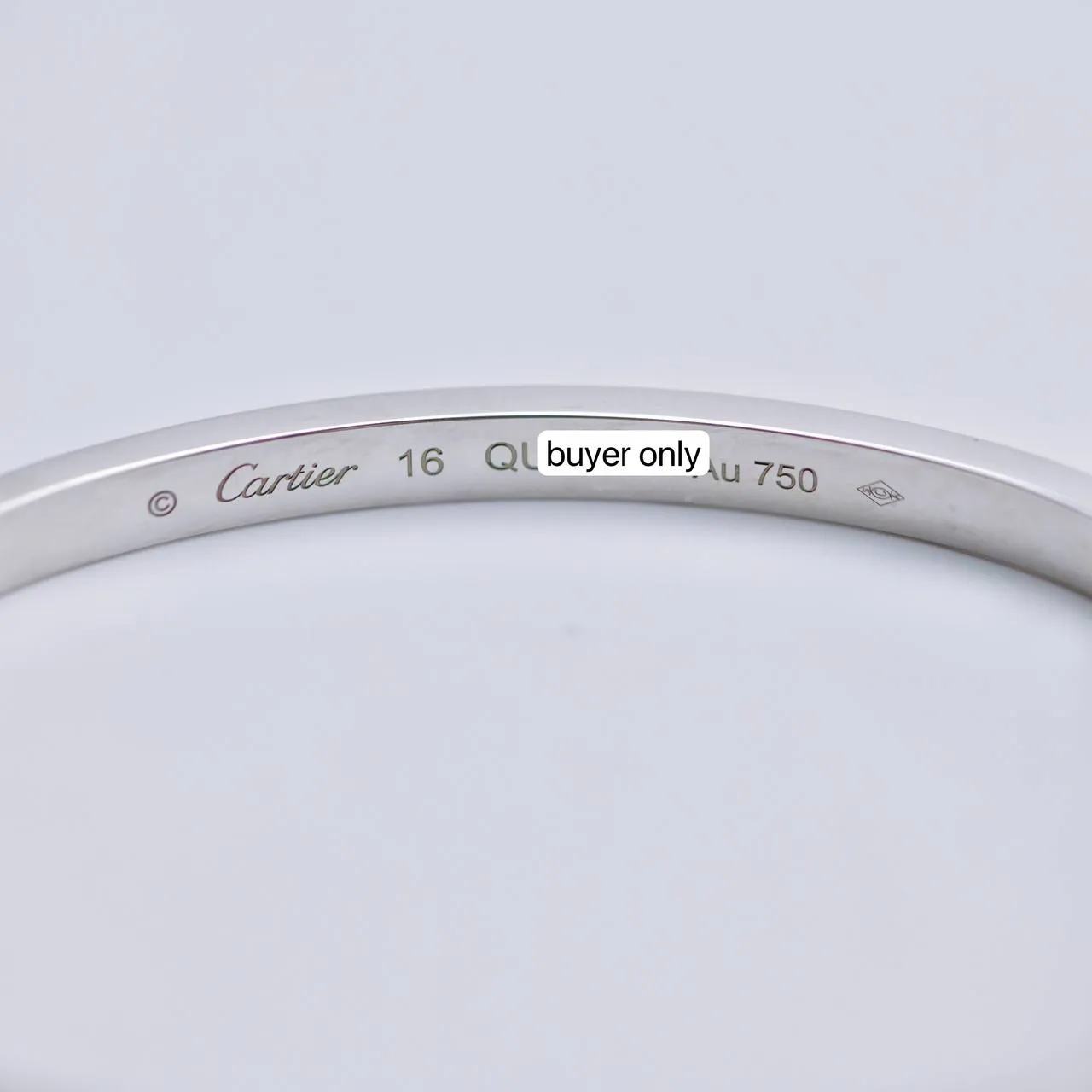 Cartier Love 18K White Gold Bracelet Small Model Size 16