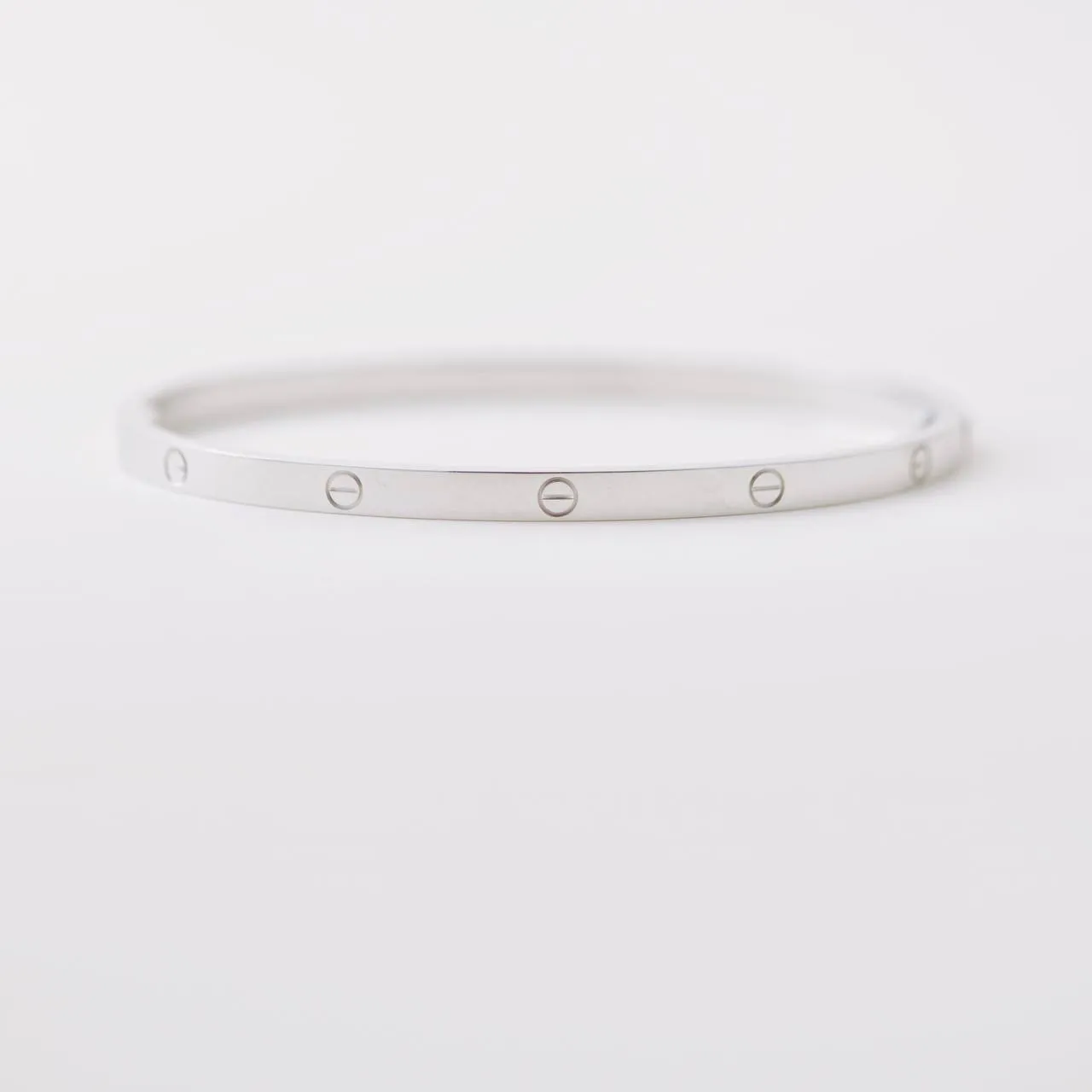 Cartier Love 18K White Gold Bracelet Small Model Size 16