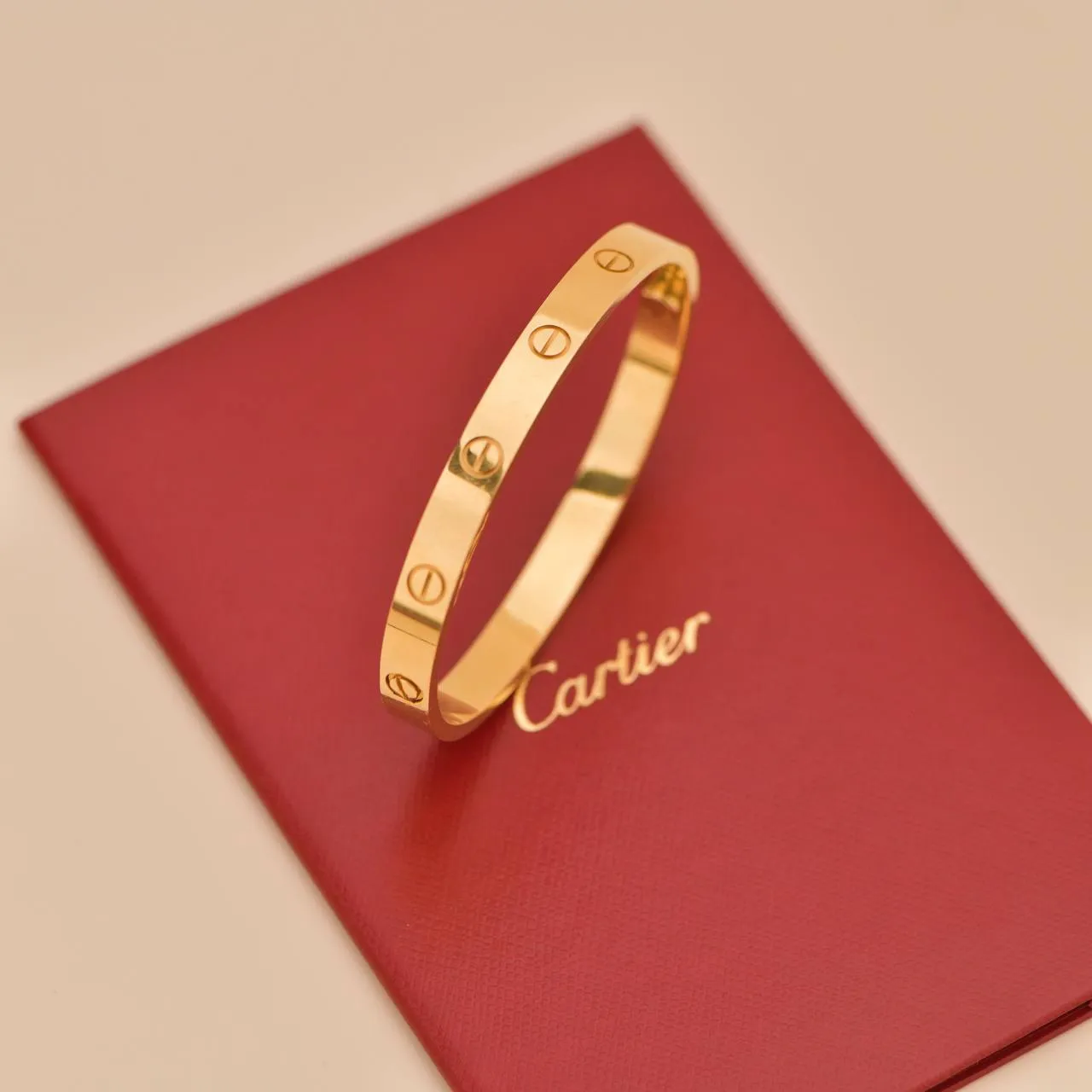 Cartier Love 18K Yellow Gold Bracelet Size 17