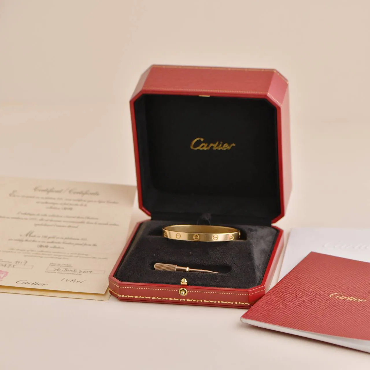 Cartier Love Bracelet 18K Rose Gold Size 17