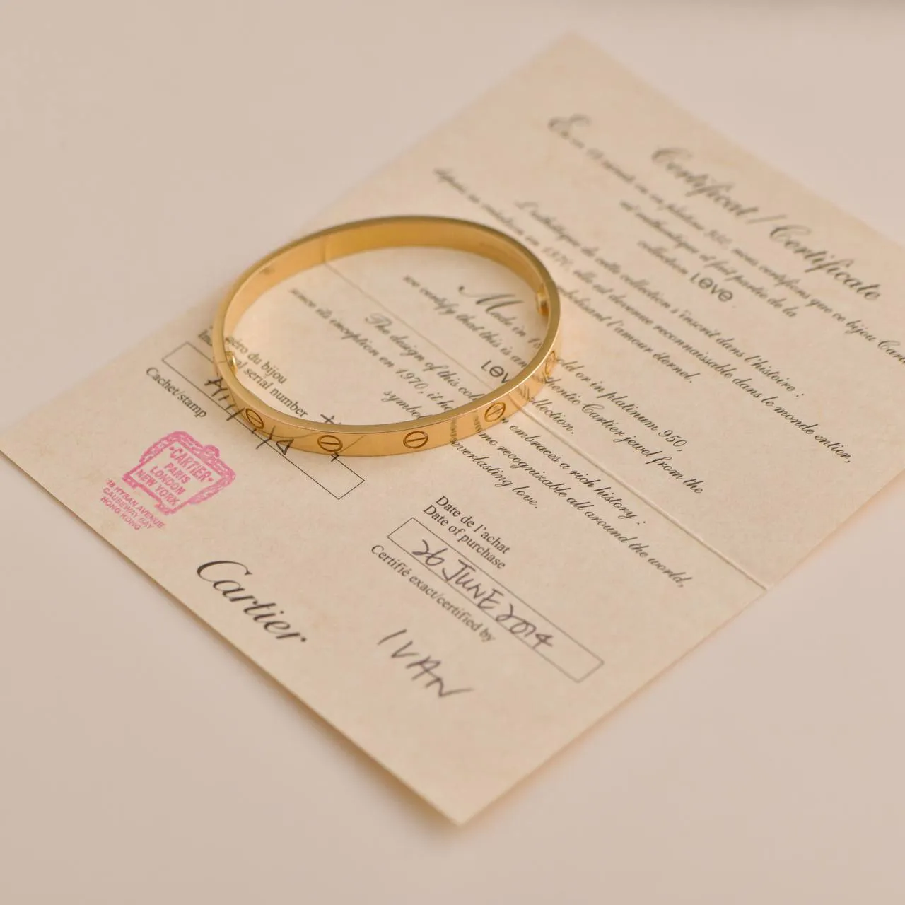 Cartier Love Bracelet 18K Rose Gold Size 17