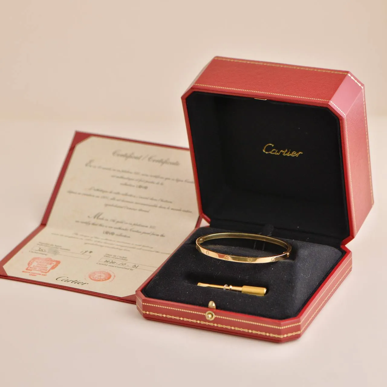 Cartier Love Bracelet Small Model 18K Yellow Gold Size 19