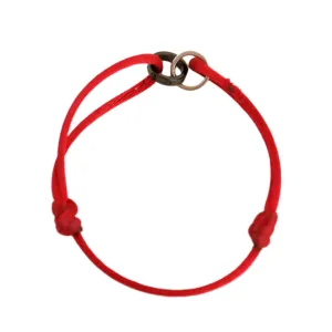 Cartier Love Diamond 18k White Gold S??vres Porcelain Red Cord Bracelet