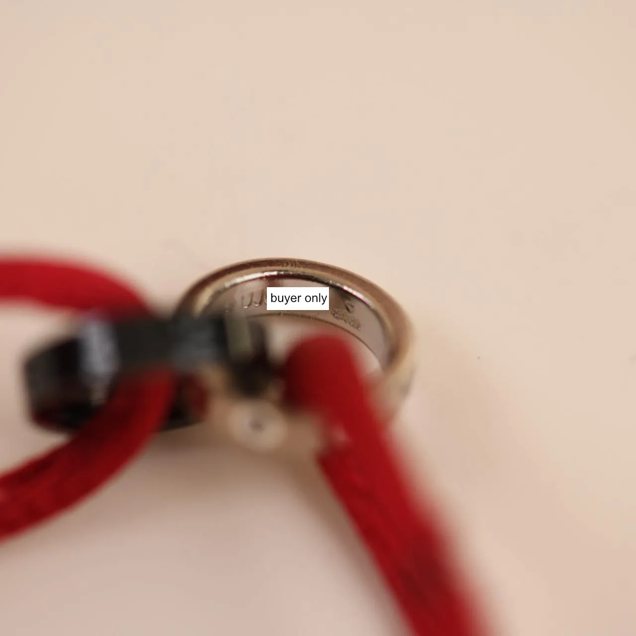 Cartier Love Diamond 18k White Gold S??vres Porcelain Red Cord Bracelet
