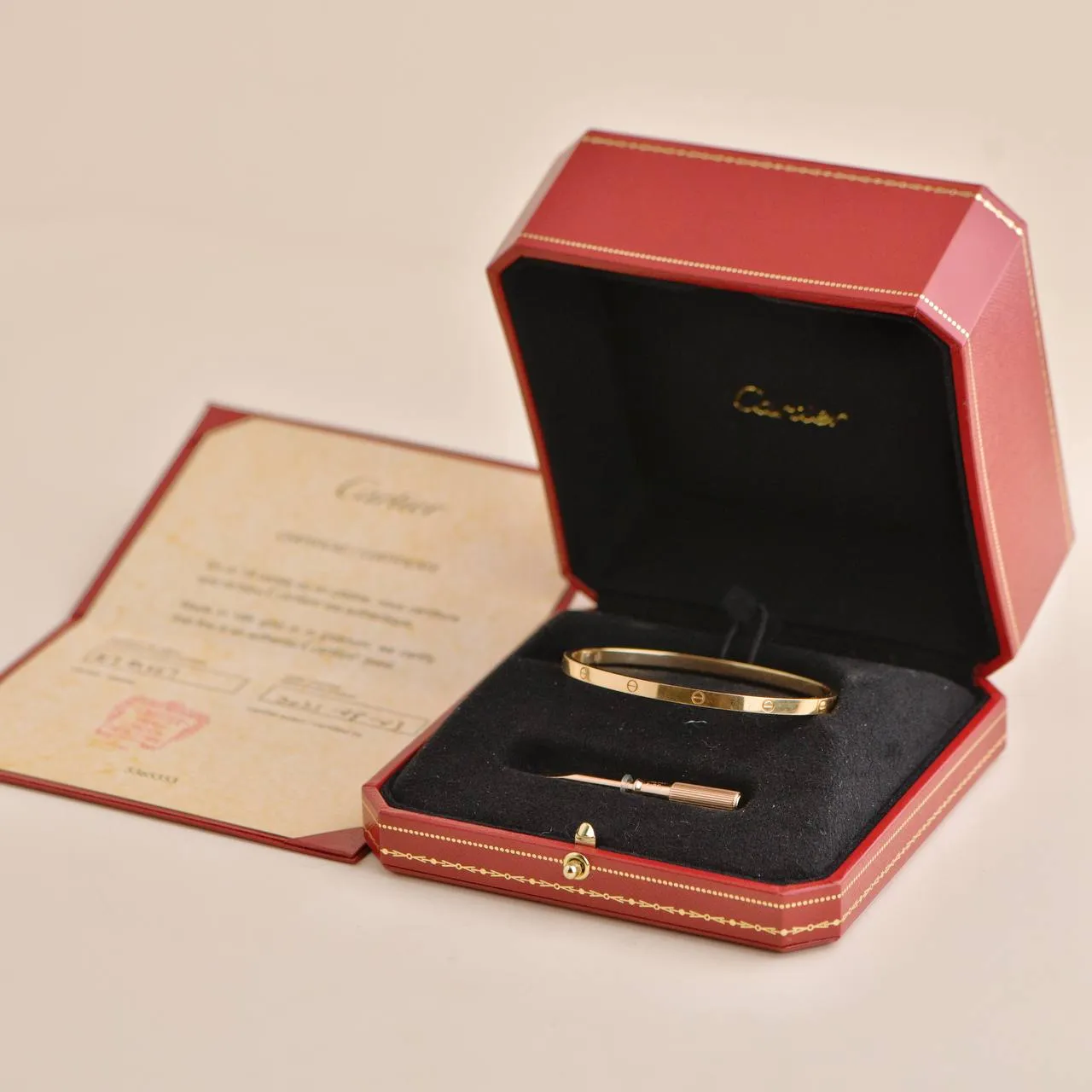 Cartier Love Rose Gold Small Model Bracelet Size 19