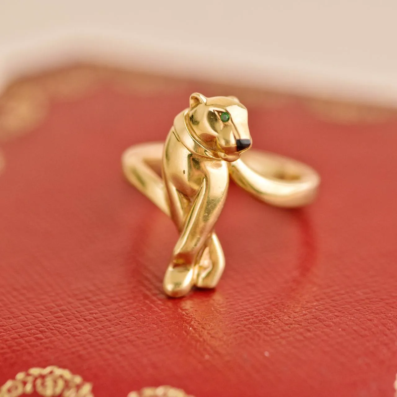 Cartier Panth??re De Cartier 18k Yellow Gold Tsavorite Ring Size 55