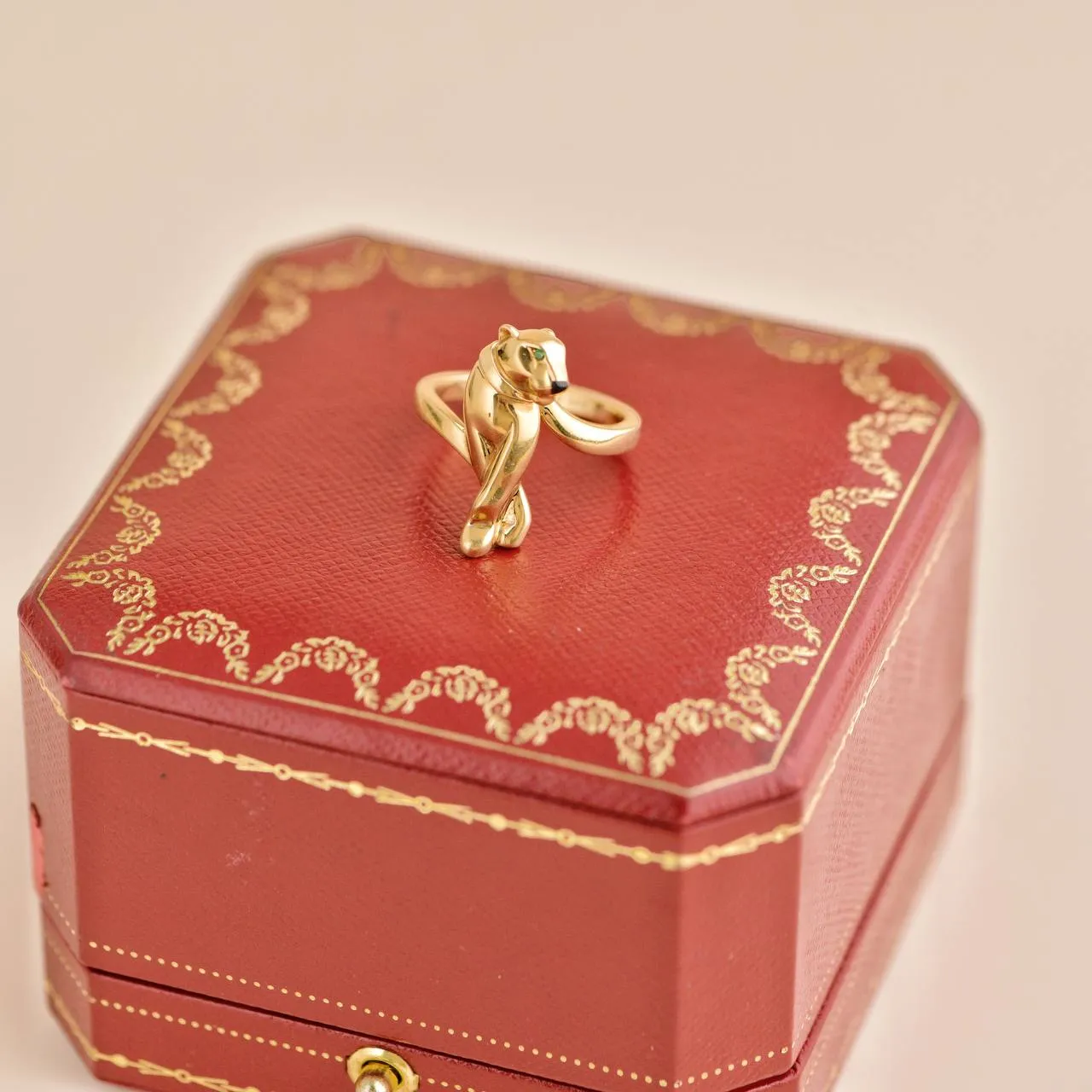 Cartier Panth??re De Cartier 18k Yellow Gold Tsavorite Ring Size 55