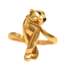 Cartier Panth??re De Cartier 18k Yellow Gold Tsavorite Ring Size 55