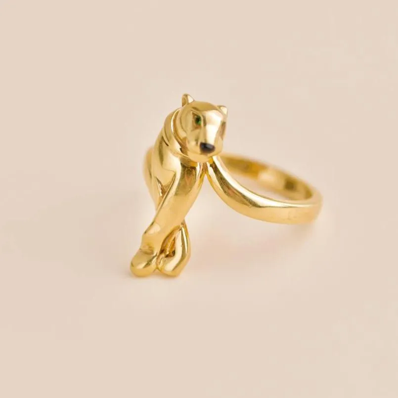 Cartier Panth??re De Cartier 18k Yellow Gold Tsavorite Ring Size 55