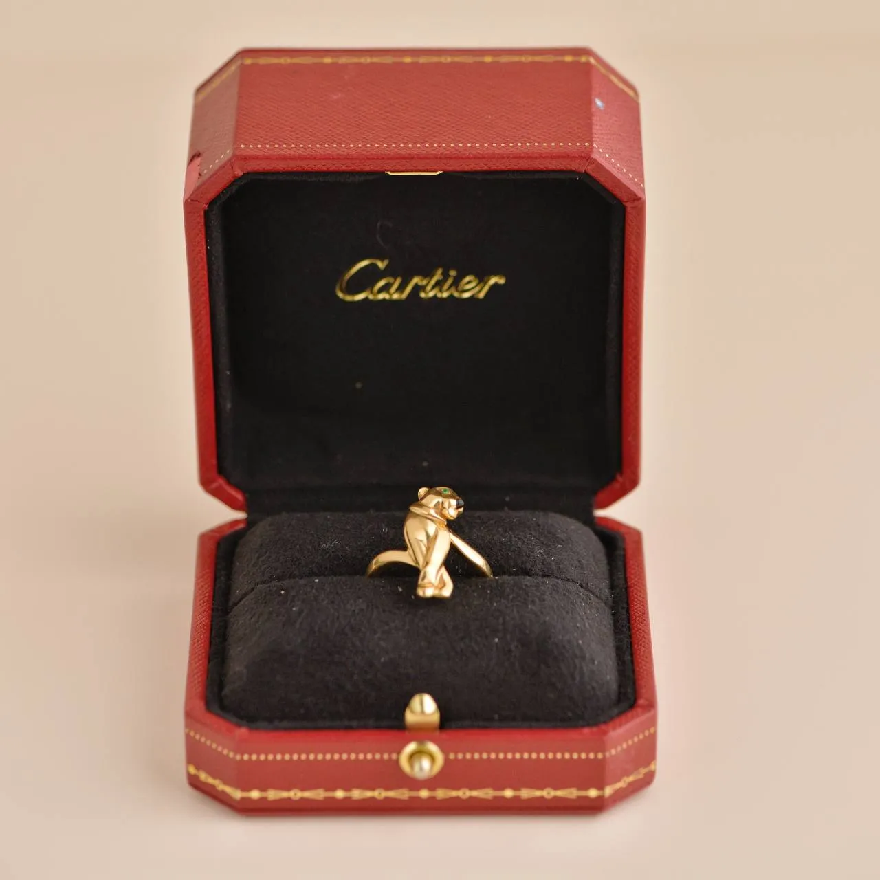 Cartier Panth??re De Cartier 18k Yellow Gold Tsavorite Ring Size 55