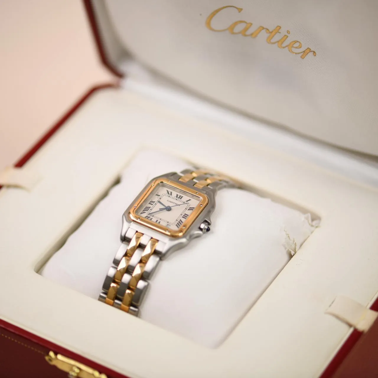 Cartier Panth??re Medium Model Steel 18k Yellow Gold Watch W2PN0007