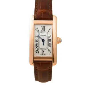 Cartier Tank Am??ricaine 18K Rose Gold Watch Small Model W2607456