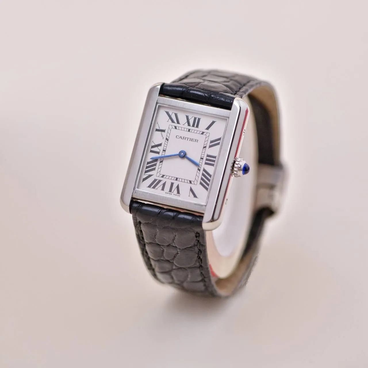 Cartier Tank Solo W5200005 Stainless Steel Leather Wristwatch