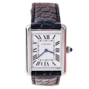Cartier Tank Solo W5200005 Stainless Steel Leather Wristwatch