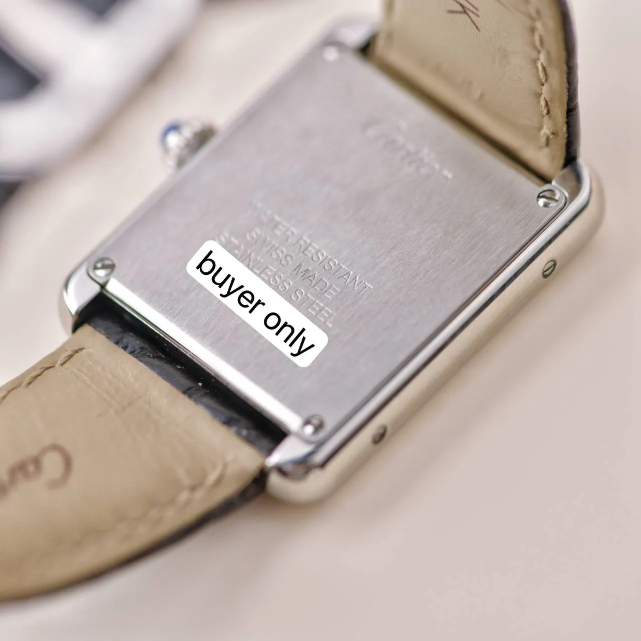 Cartier Tank Solo W5200005 Stainless Steel Leather Wristwatch