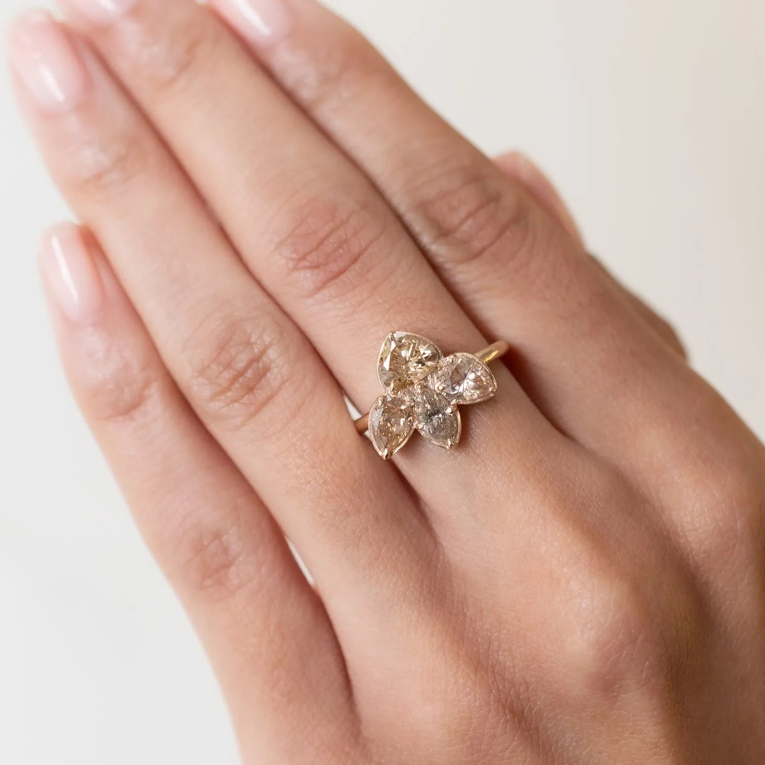 Champagne Diamond Lotus Ring