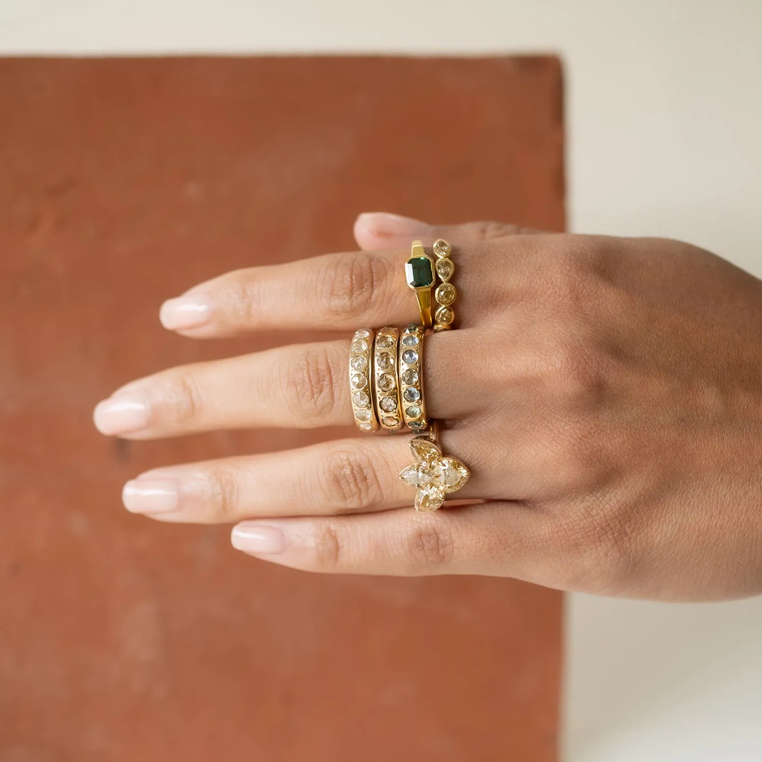 Champagne Diamond Lotus Ring