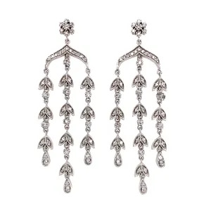Chandelier Diamond Earrings 14k White Gold
