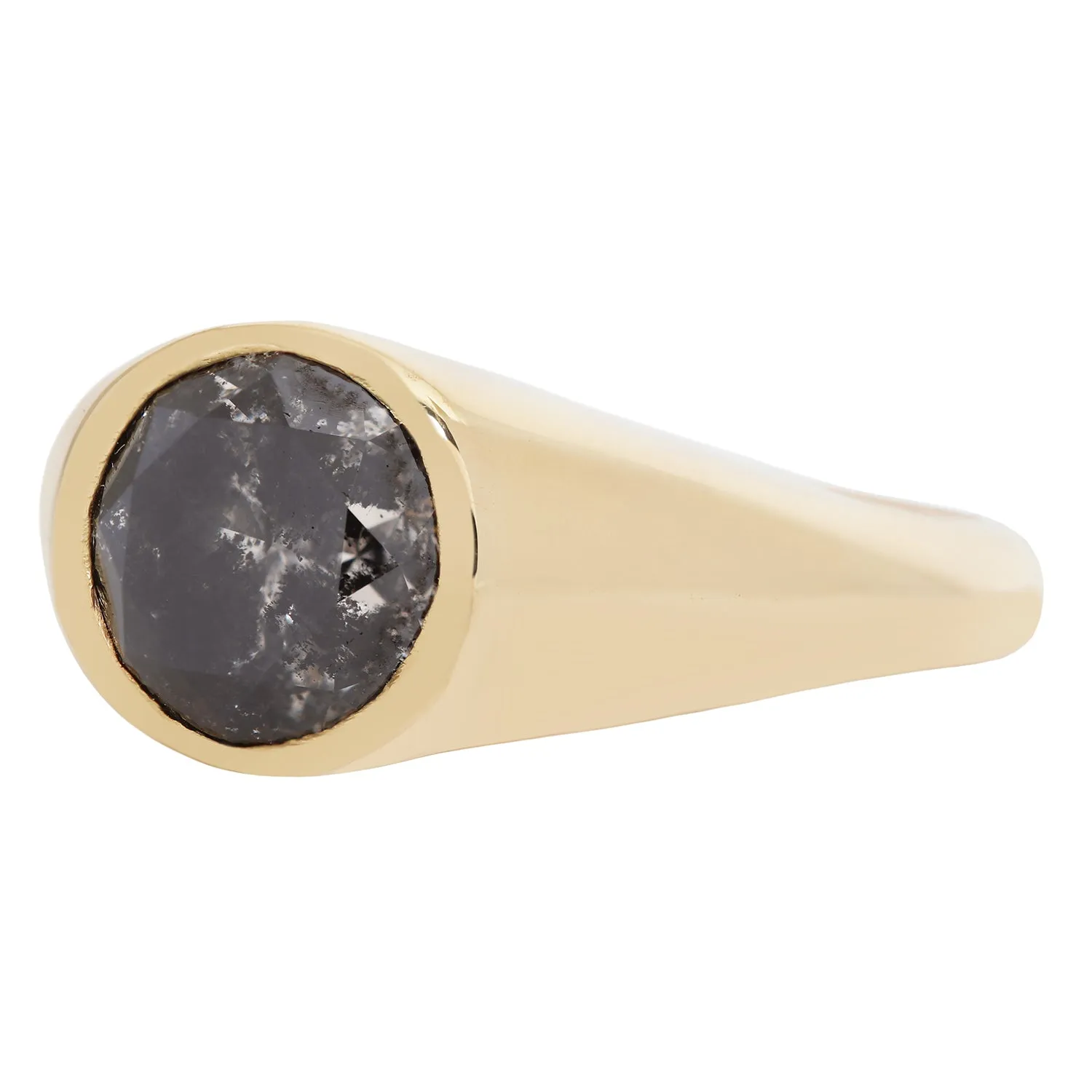 Charcoal Diamond Signet Ring