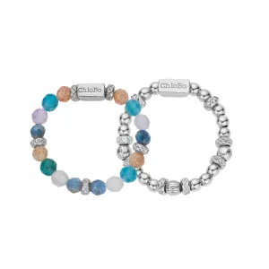 Chlobo Sterling Silver Beautiful Energy Set of 2 Rings
