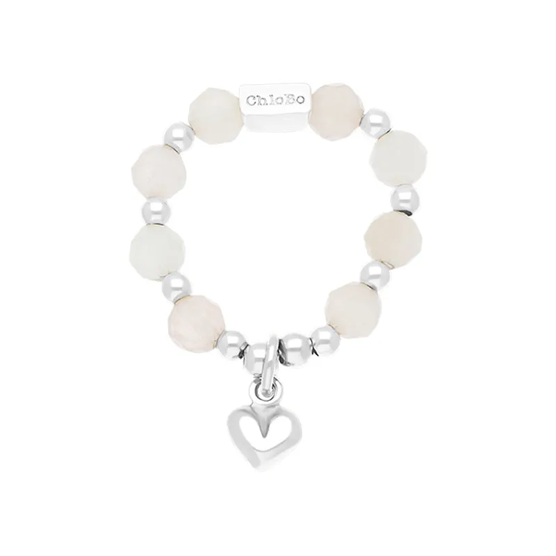 ChloBo Sterling Silver Sun Lover Rose Quartz Ring