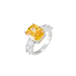 Citrine and CZ Stone Ring