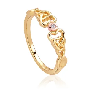 Clogau Lovespoons 9ct Yellow Gold Hearts Ring D