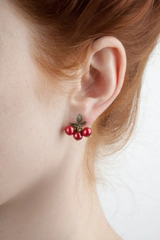 Cranberry Stud Earrings