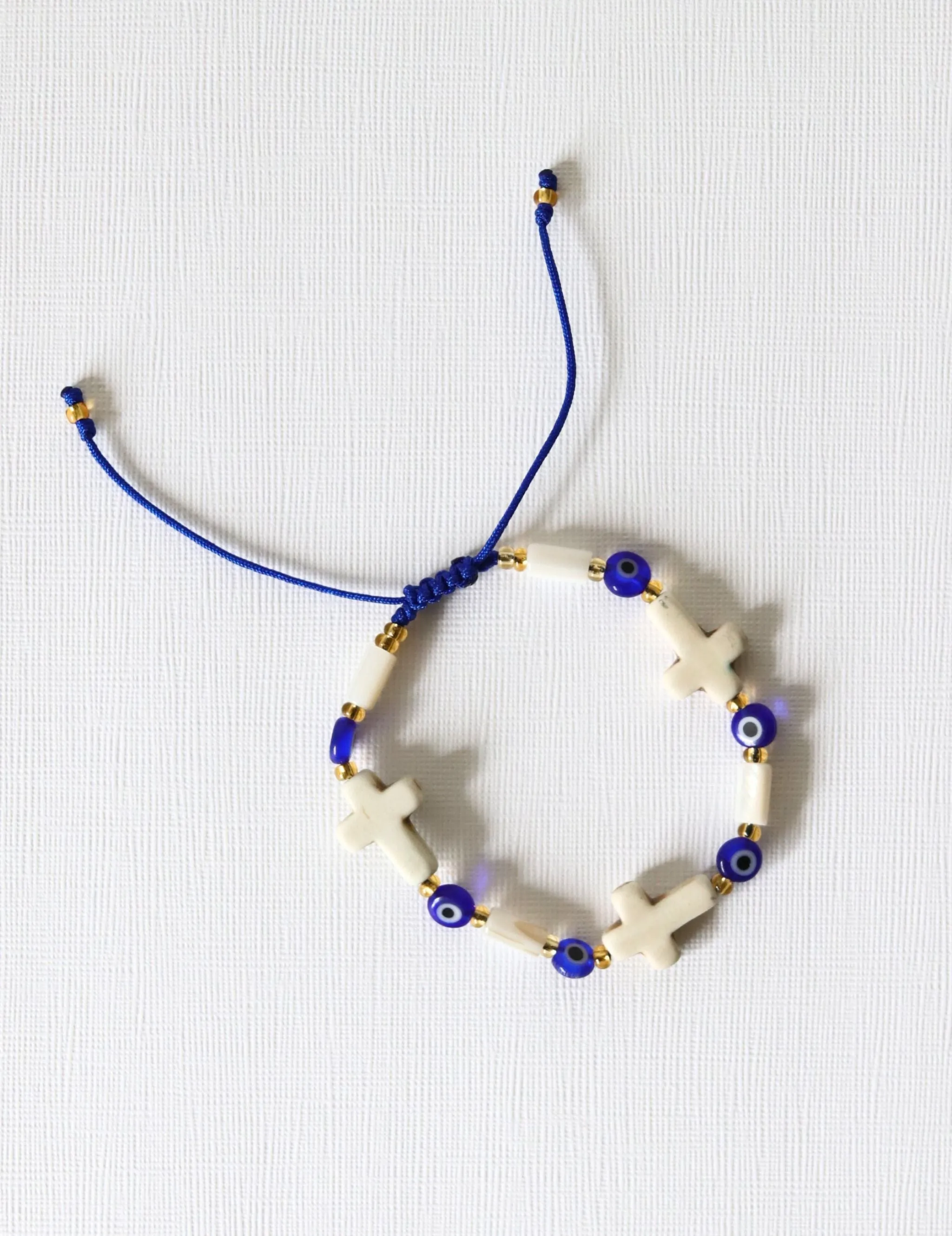 Cross & Evil Eye Bracelet ??Blue